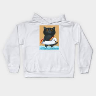 Kitty At The Beach 3 Kids Hoodie